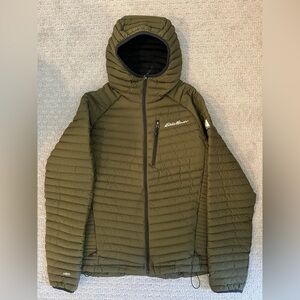 Eddie Bauer Men's Dark Green Quilted Puffer Jacket M